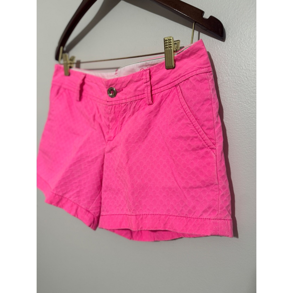 Lilly Pulitzer The Callahan Short Neon Pink Textured Jacquard Size 0 Womens - Picture 3 of 10